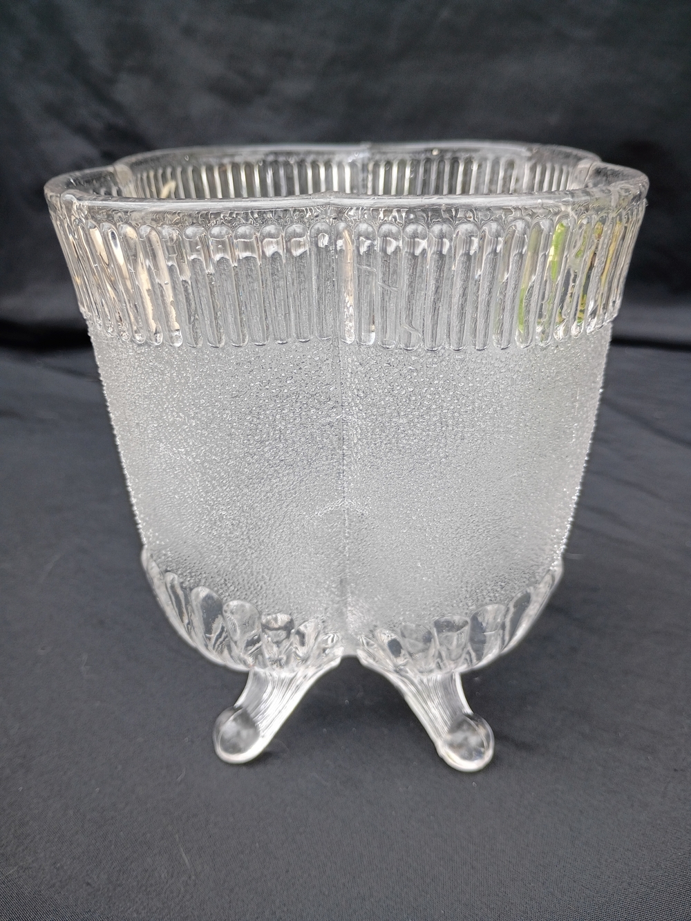 Victorian Davidson Glass Quatrefoil Posy Vase c.1880s Antique